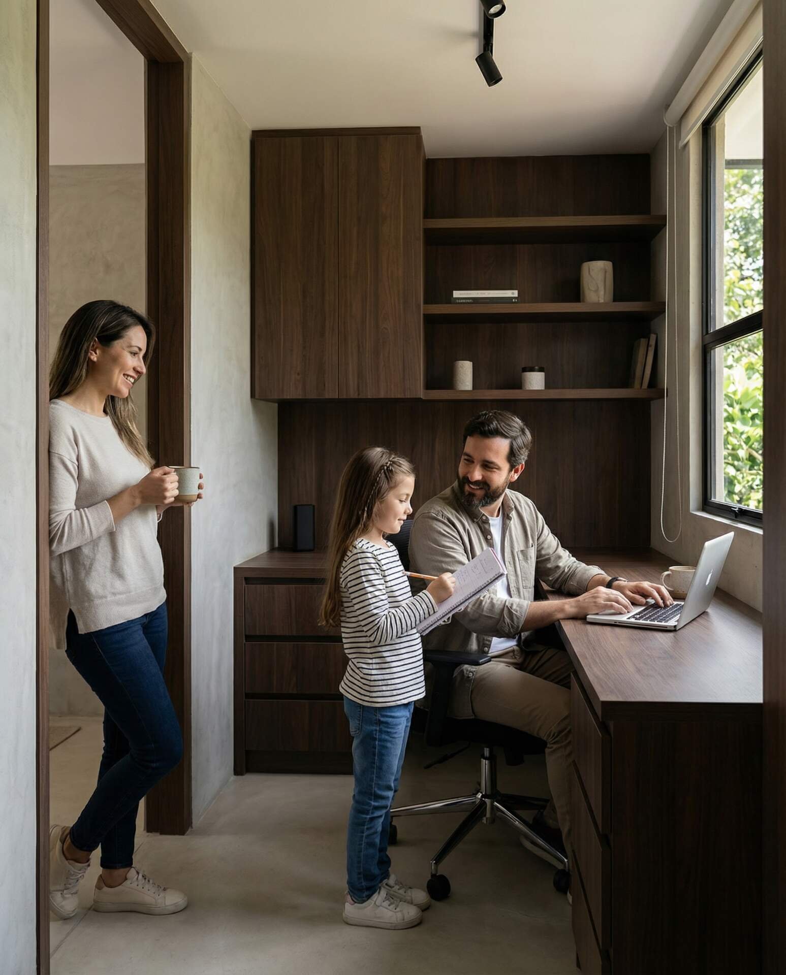 Familia en oficina