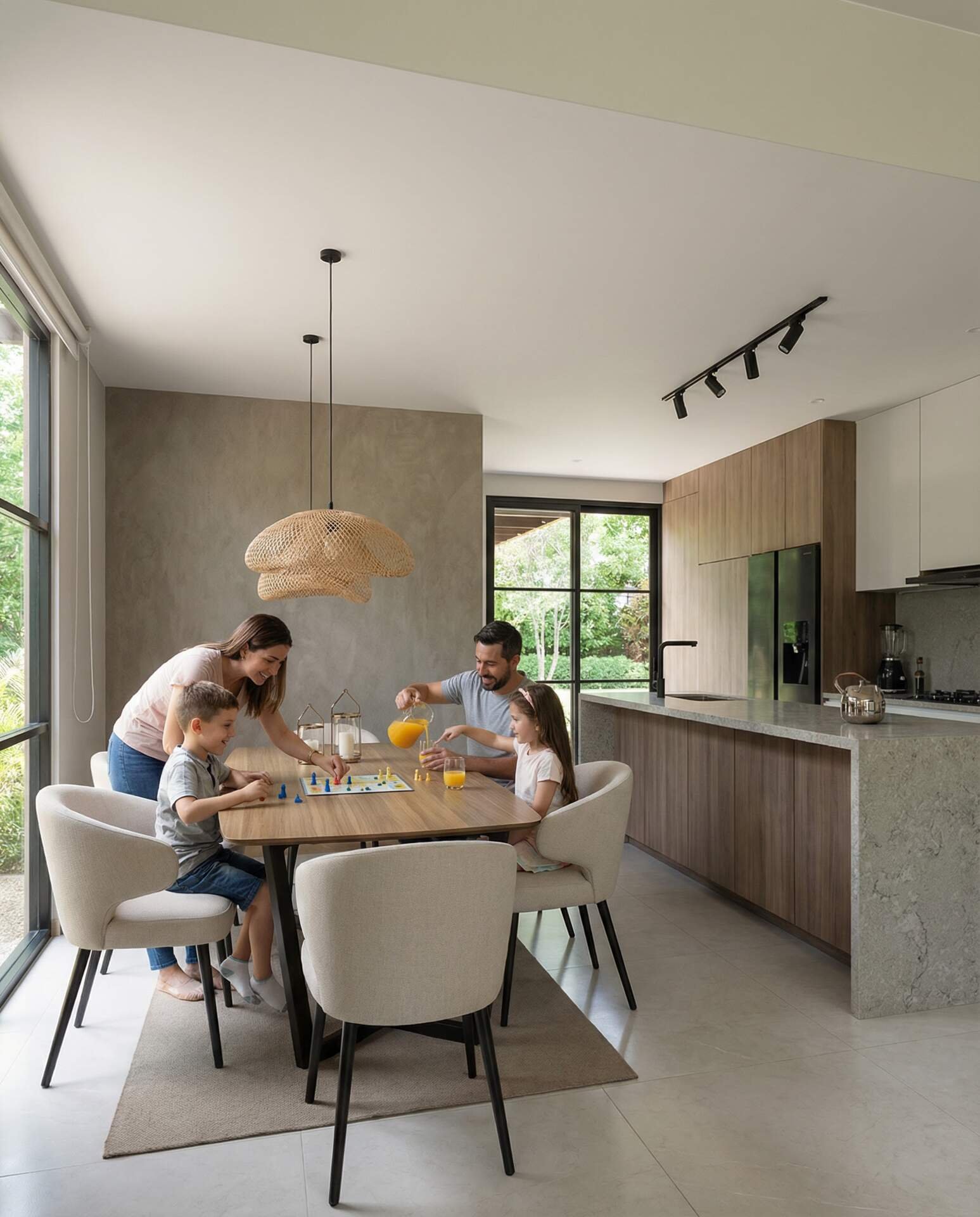 Familia en cocina